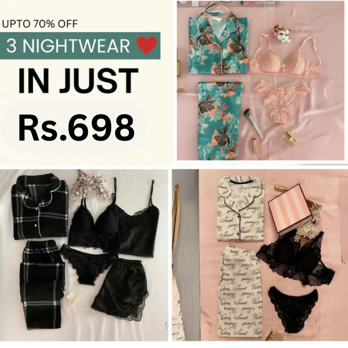Women's Night Wear (combo of 3)