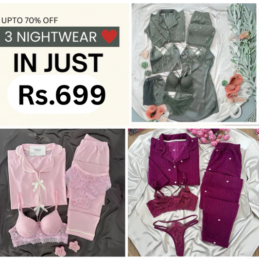Set of 3 Women's Night Wear